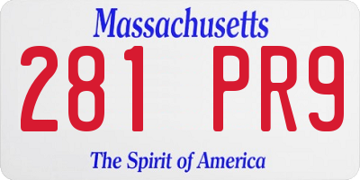 MA license plate 281PR9