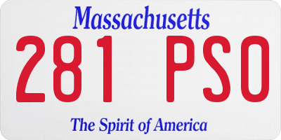 MA license plate 281PS0