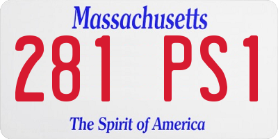 MA license plate 281PS1