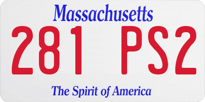 MA license plate 281PS2