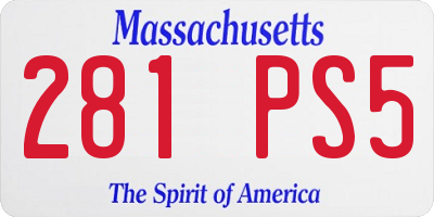 MA license plate 281PS5