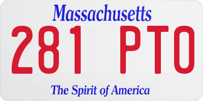 MA license plate 281PT0