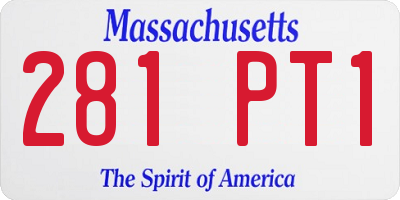 MA license plate 281PT1