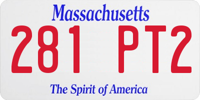 MA license plate 281PT2