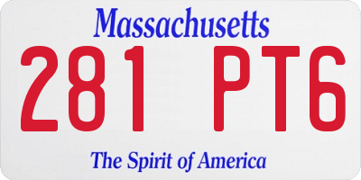 MA license plate 281PT6