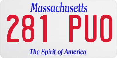 MA license plate 281PU0