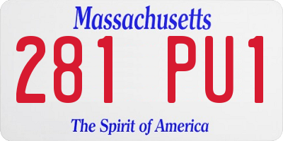 MA license plate 281PU1