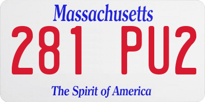 MA license plate 281PU2