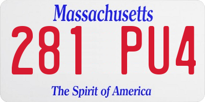 MA license plate 281PU4