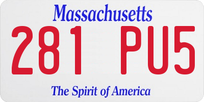 MA license plate 281PU5
