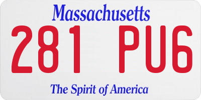 MA license plate 281PU6