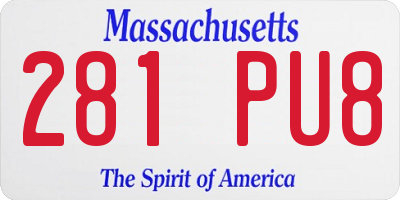 MA license plate 281PU8