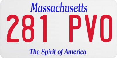 MA license plate 281PV0