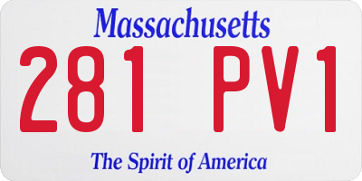 MA license plate 281PV1