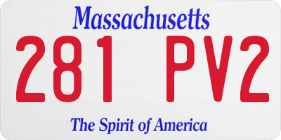 MA license plate 281PV2