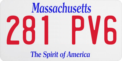 MA license plate 281PV6