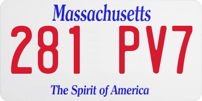 MA license plate 281PV7