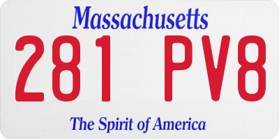 MA license plate 281PV8