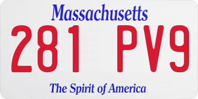 MA license plate 281PV9
