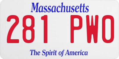 MA license plate 281PW0