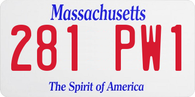 MA license plate 281PW1
