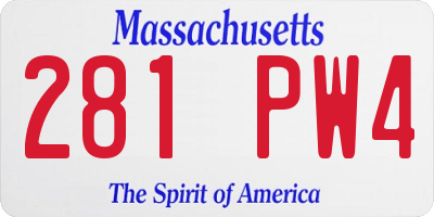 MA license plate 281PW4