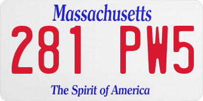 MA license plate 281PW5