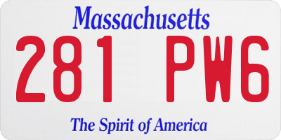 MA license plate 281PW6