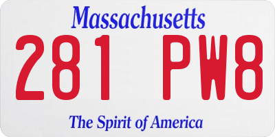 MA license plate 281PW8