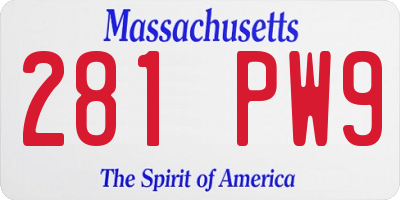 MA license plate 281PW9