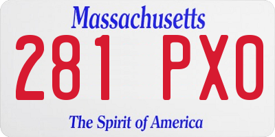 MA license plate 281PX0