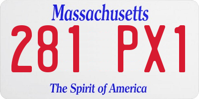 MA license plate 281PX1