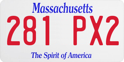 MA license plate 281PX2