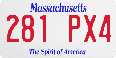 MA license plate 281PX4