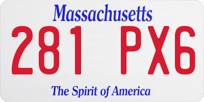 MA license plate 281PX6