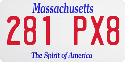 MA license plate 281PX8