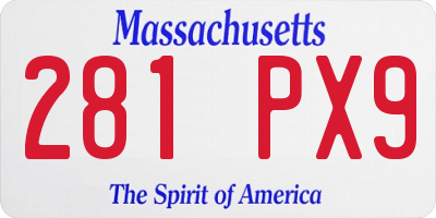 MA license plate 281PX9