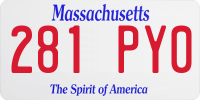MA license plate 281PY0