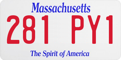 MA license plate 281PY1