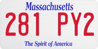 MA license plate 281PY2