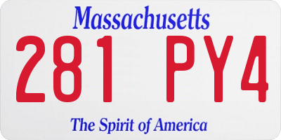MA license plate 281PY4