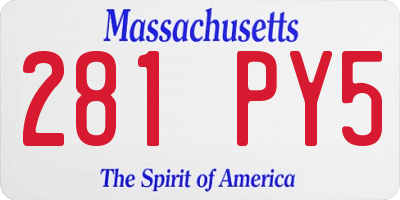 MA license plate 281PY5