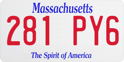 MA license plate 281PY6