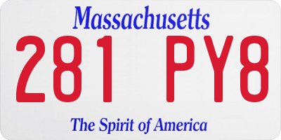 MA license plate 281PY8