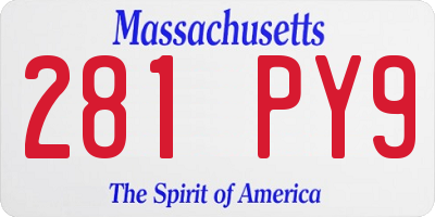 MA license plate 281PY9