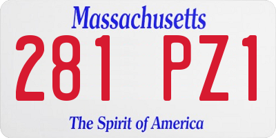 MA license plate 281PZ1