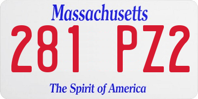 MA license plate 281PZ2