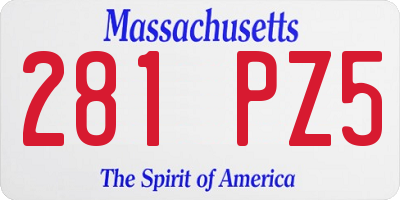 MA license plate 281PZ5