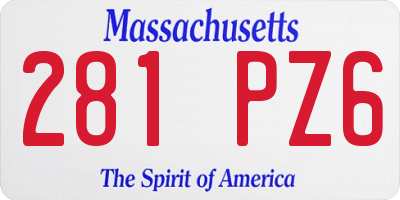 MA license plate 281PZ6