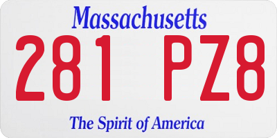 MA license plate 281PZ8